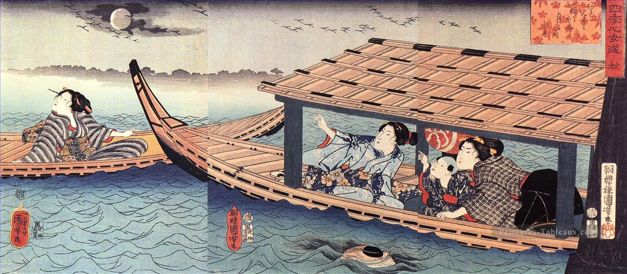 automne Utagawa Kuniyoshi ukiyo e Peintures à l'huile